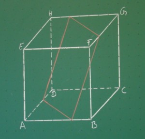 Städtisches Münchenkolleg: Abiturfach: Mathematik: Würfel und Würfeldiagonalfläche