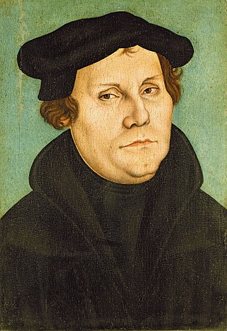 Portrait Lucas Cranachs d. Jüngeren von Martin Luther