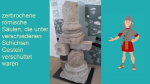 Säulenteile, gesehen von LateinschülerInnen des Städtischen Münchenkollegs